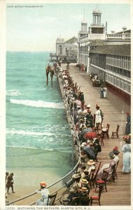 Phostint Postcard 12351 Watching the Bathers Atlantic City Pier NJ Unposted Nice