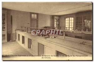 Postcard Old School Primairee Superior and Professional Rouen Boys manipulati...