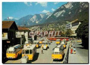  Modernes Posten Postkarte Chur Gr. und Bahnhofplatz