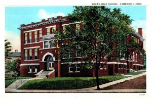 Brown High School Cambridge Ohio Postcard Posted 1934