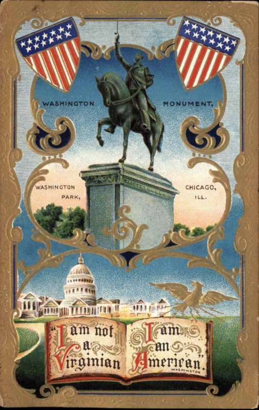 Chicago Illinois IL Washington Park American Civil War Monument c1910 Postcard