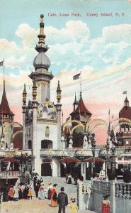 CAFE LUNA PARK CONEY ISLAND NEW YORK POSTCARD (c. 1910)