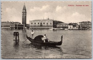 Vtg Venezia Panorama dal Mare From The Sea Venice Italy Postcard