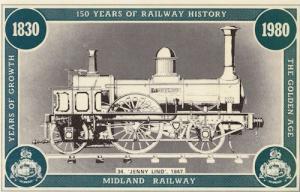 Jenny Lind Midland Railway Victorian Train Postcard