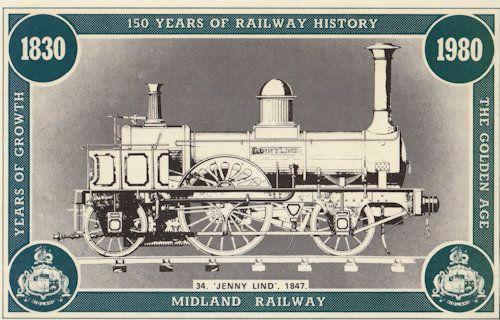 Jenny Lind Midland Railway Victorian Train Postcard