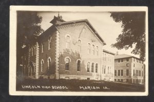 RPPC MARION IOWA LINCOLN HIGH SCHOOL BUILDING 1912 REAL PHOTO POSTCARD