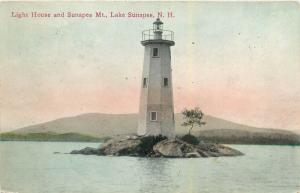 1910 Postmark On Light house & Sunapee Mt., Lake Sunapee, NH Postcard