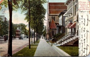 Illinois Chicago Michigan Avenue Boulevard Looking North From 26th Street 1907