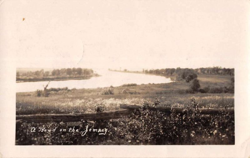 New Brunswick Canada birds eye view bend in Jemseg River real photo pc ZC549355