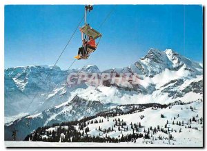 Modern Postcard Braunwald Gumen Sesselbahn mit Blick gegen Todi und Ortstock