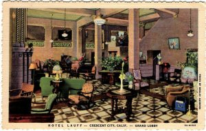 Crescent City, California - A view of the Hotel Lauff - interior Grand Lobby 