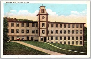 Woolen Mill Dexter Maine ME Pathway Grounds Front Building Postcard