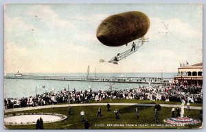 K50/ Rochester New York Postcard c1910 Ontario Beach Blimp Flight 153