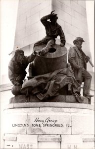 Statues of Cavalry Group, Lincoln's Tomb, Springfield IL Vintage Postcard S56