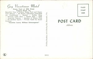 Virginia Beach Virginia VA Motel Swimming Pool Cars c1950s-60s Postcard