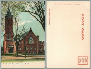 AMSTERDAM N.Y. FIRST BAPTIST CHURCH UNDIVIDED ANTIQUE POSTCARD