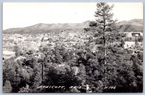 K44/ Prescott Arizona RPPC Postcard c40-50s Birdseye Homes Stores 451