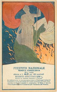Postcard 1920s Italy Bank loan advertising poster style patriotic art TP24-4031