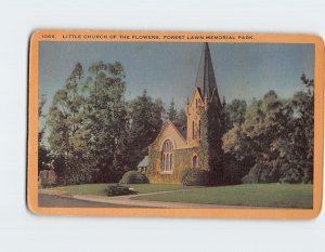 Postcard Little Church Of The Flowers, Forest Lawn Memorial Park, Glendale, C.A.