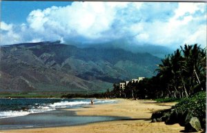 Maui, HI Hawaii   SUGAR BEACH SCENE Condos In Distance VINTAGE Chrome Postcard