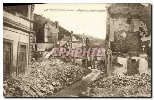 Old Postcard La Rue Grande Dinant Main Street Militaria