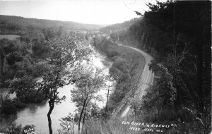 Noel Missouri~Elk River & Highway 71 Along River~1950 RPPC Postcard