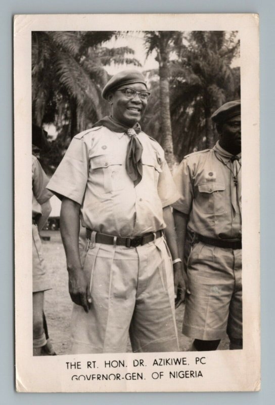 1960s Rt Hon Dr Nnamdi Benjamin Azikiwe Nigeria PC Pres RPPC Real Photo Postcard 