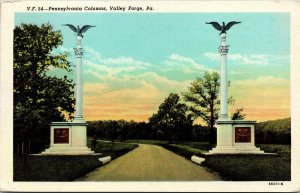 Pennsylvania Columns Valley Forge PA Pennsylvania Sunset Postcard VTG UNP Unused 