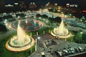 Vintage Postcard Barcelona Plaza De Cataluna Catalonia Large Square Spain ES