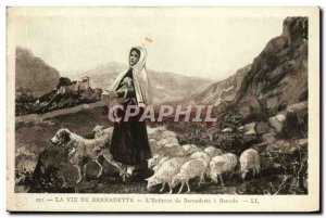 Old Postcard Life Of Bernadette L & # 39Enfance De Bernadette A Bartres Sheep...