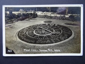 Australia SYDNEY Taronga Park FLORAL CLOCK - Old RP Postcard