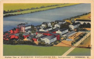 E22/ Owensboro Kentucky Ky Postcard Linen Airview Glenmore Distillery Alcohol