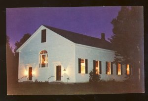 North Danville, Vermont/VT Postcard, Lamplight At Old North Church