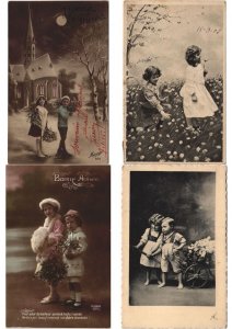 CHILDREN BOYS & GIRLS REAL PHOTO GLAMOR 136 Vintage Postcards Pre-1940 (L5290)