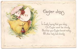 US#499 Rose - On Embossed Easter Post Card