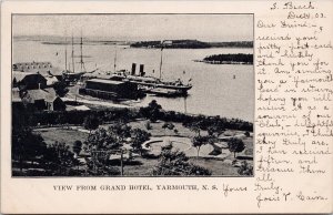Yarmouth Nova Scotia view from Grand Hotel Steamship NS c1903 Postcard E79