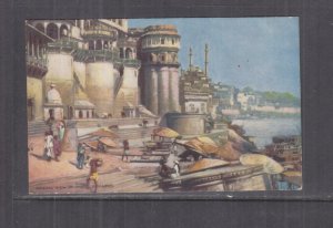 INDIA, BENARES, VIEW OF GHATS, c1910 Oilette ppc., unused.