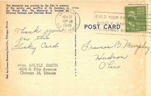 Chicago Illinois 1949 Postcard Elk's Memorial