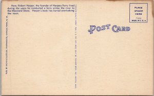 Harpers Ferry WV Old Harper House West Virginia Postcard Z29