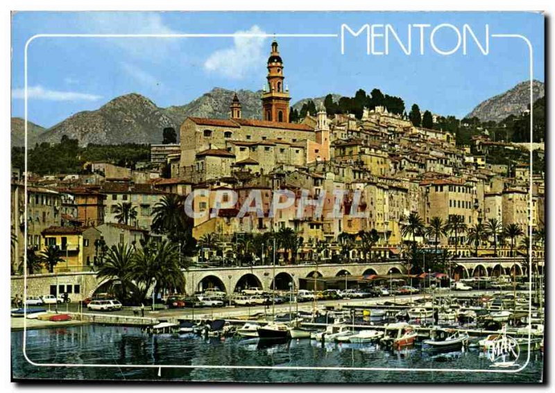 Postcard Moderne Menton Old Town Charter