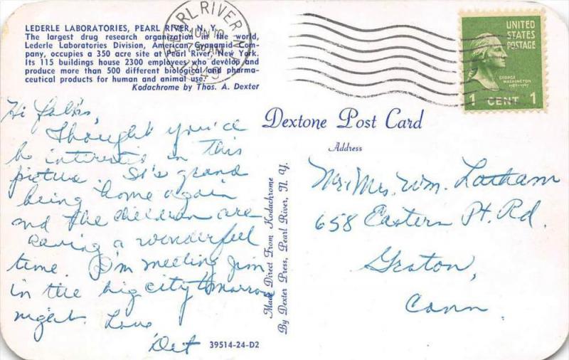 12159  NY Pearl River 1940's   Lederle Laboratories