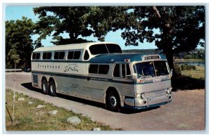 c1960's The Greyhound Scenicruiser Luxurious Dual-Level Bus Scene Trees Postcard