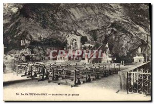 Old Postcard La Sainte Baume Cave Interior