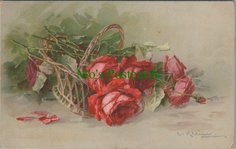 Nature Postcard - Flowers - Roses - Artist C.Klein? RS25002  