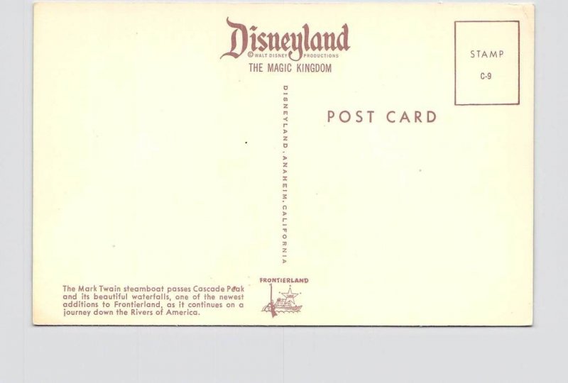 VINTAGE POSTCARD DISNEYLAND FRONTIERLAND MARK TWAIN STEAMBOAT #4