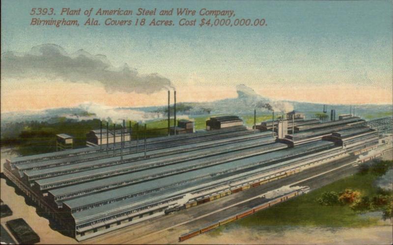 Birmingham AL American Steel & Wire Co c1910 Unused Postcard