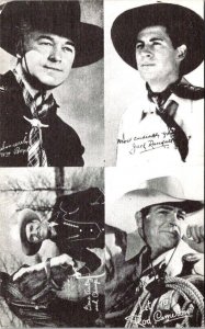 Western Cowboy Actors  WM BOYD~JACK RANDALL~GENE AUTRY~ROD CAMERON Arcade Card