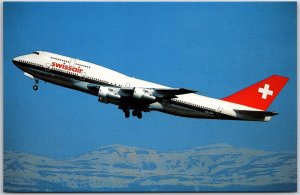 Airplane Swissair Boeing 747-357 N221GF c/n 22996 / 586 at Geneva Postcard