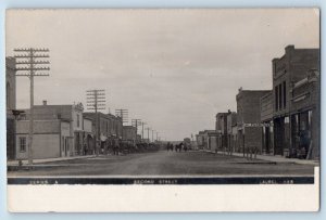 Aurel Nebraska NE Postcard RPPC Photo Second Street Funiture Horse Carriage