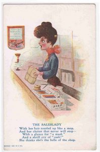 Saleslady Retail Character Humor 1905c postcard